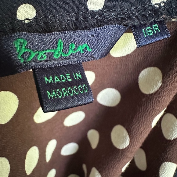 Boden Brown and White Polka Dotted Dress ~ marked size 16R comparable to US 12 - Picture 4 of 10